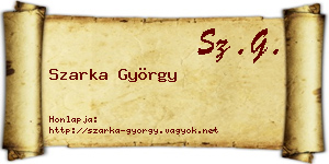 Szarka György névjegykártya