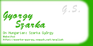 gyorgy szarka business card